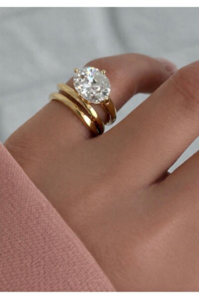 Bajiko Design Tek Taşlı Serçe Parmak Yüzük