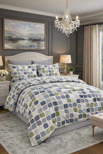 Vintero Home Daily Ranforce Cotton Lu Double Duvet Cover Set - 200X220 cm