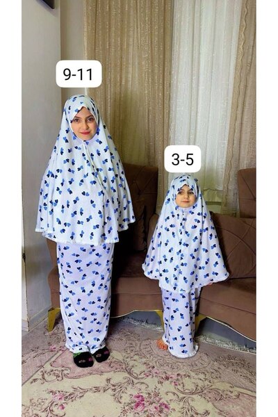 ALDAIYR 2Pcs Children's Prayer Dress Cotton Fabric