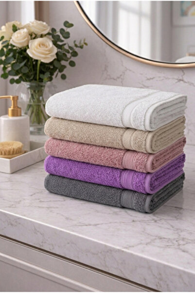 moon secret tekstil Set of 5 100% Cotton Hand and Face Towels 50X70