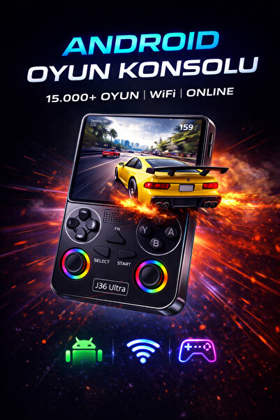 Weskam J36 Ultra Android Retro Oyun Konsolu 15.000+ Konsol Oyunu Yeni Nesil E...