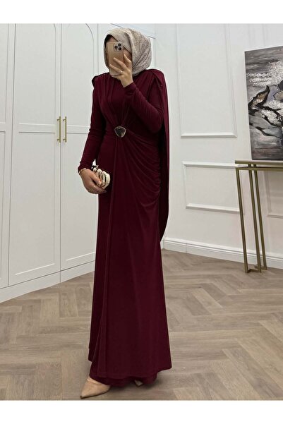 bezenstore AKSESUAR DETAYLI SANDY ELBİSE