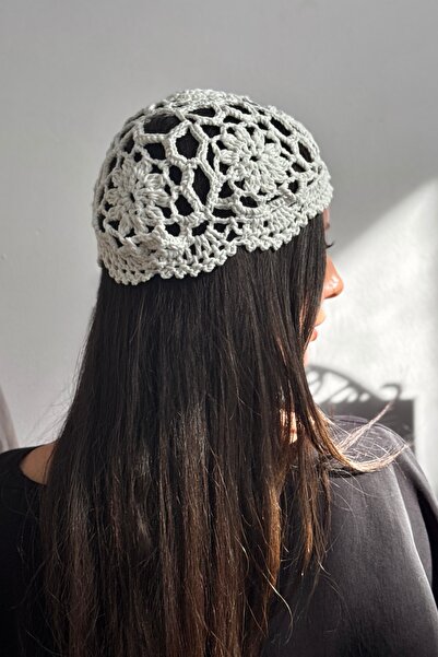 ROYAL'S AURA Aura Çiçek Motifli Kroşe Şapka