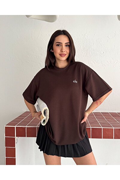 CİO تيشيرت قطني نسائي نص كم بتصميم عصري وألوان متعددة