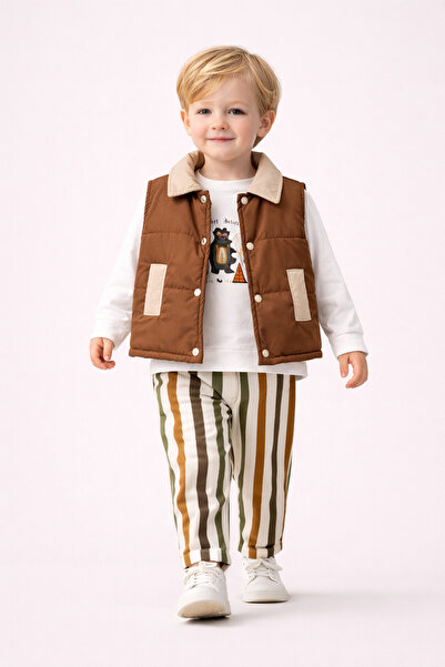 Harika KIDS Dečak Prsluk - Dukserica - Prugasto pantalona 3-dijelni set (2-5 ...