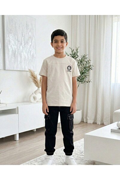 alqarat Boys' "Urban" Summer Set – Cargo Pants & Emblem T-Shirt