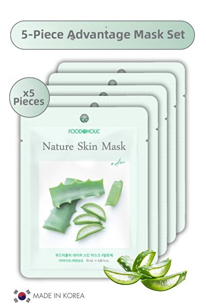 FOODAHOLIC قناع ورقي مرطب مضاد للشيخوخة بخلاصة الصبار للبشرة الجافة