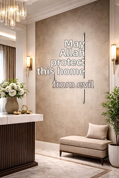 LAZORİAE Luxury 70X50 cm Plexiglass Graffiti Sign – God Bless This Home Speci...