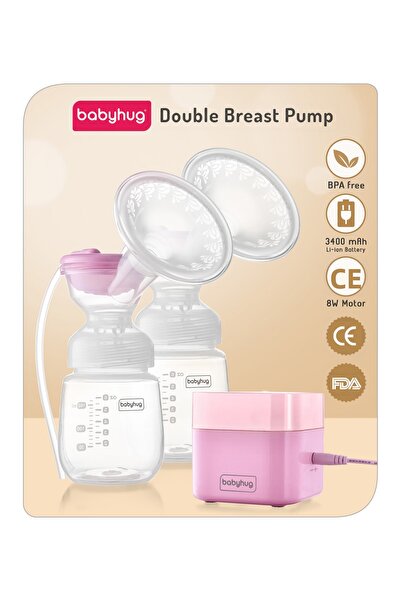 Babyhug Double Frequency Electric Breast Pump with 9-Level Suction, Memory Mo...