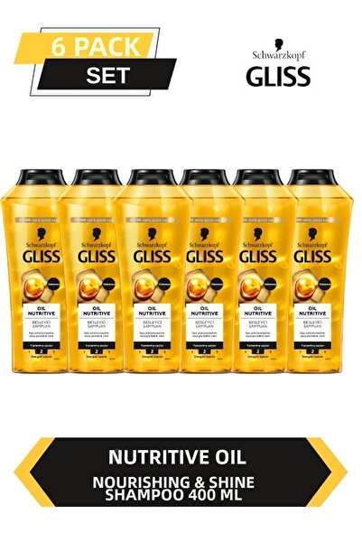 Gliss Șampon nutritiv cu ulei de 400 ml - Set de 6