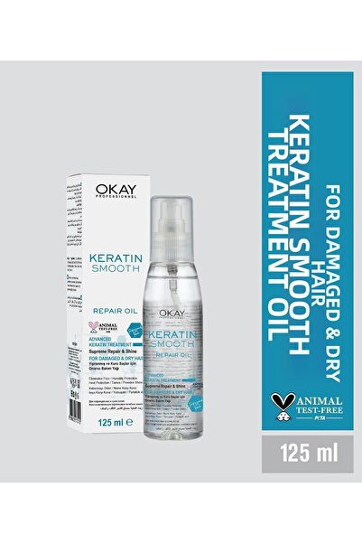 OKAYPROFESSIONNEL زيت العناية بالكراتين سموث 125 مل - للشعر التالف