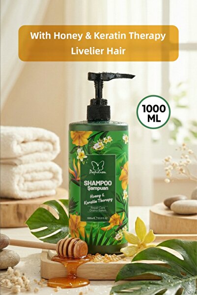 Papilion Honey and Keratin Essence Hair Shampoo 1000 ml Large Size Revitalizi...