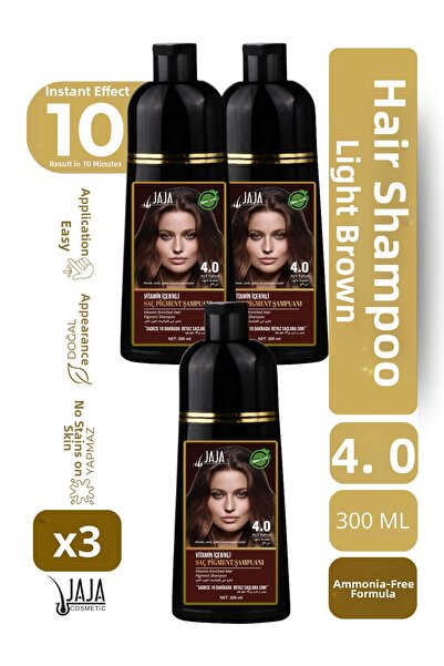 Jaja Light Brown Hair Pigment Shampoo 4.0 |   300 ml X 3 Pieces & Contains Vi...