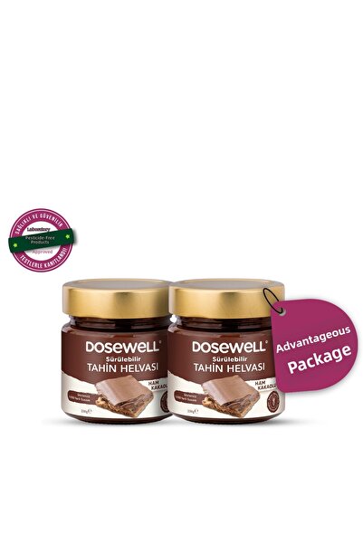 Dosewell عبوة من قطعتين من كعكة الطحينة والكاكاو الخام - مكونات طبيعية، بدون ...