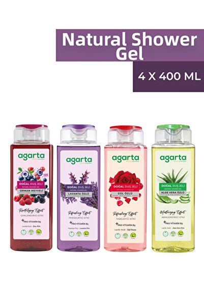 Agarta Set of 4 Natural Shower Gel 4*400 ml