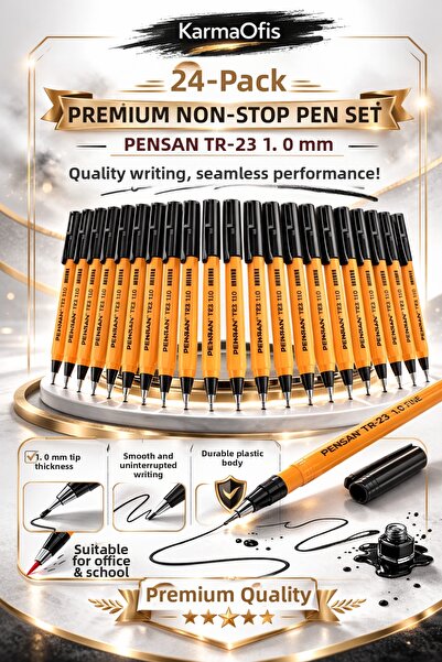 KarmaOfis Tr-23 1.0 mm Black 24-Pack Ballpoint Pen
