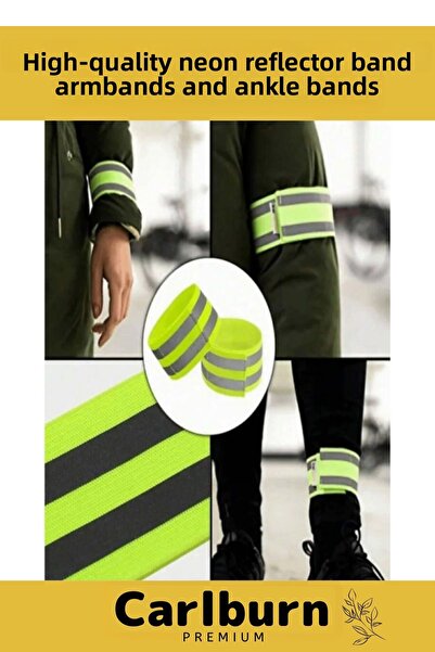 Carlburn قماش أصفر نيون عالي الجودة خفيف الوزن بانعكاس 360 درجة لا يتشقق شريط...