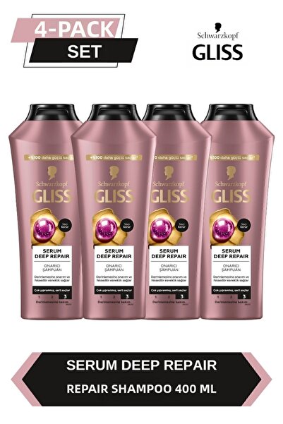 Gliss سيروم الإصلاح العميق - شامبو الإصلاح 400 مل × 4 قطع