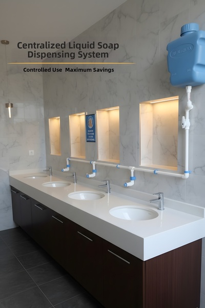 hilal kimya Δοχείο σαπουνιού με δοχείο 3 βρύσες με κουμπί μπλε 10 κιλά με δοχείο