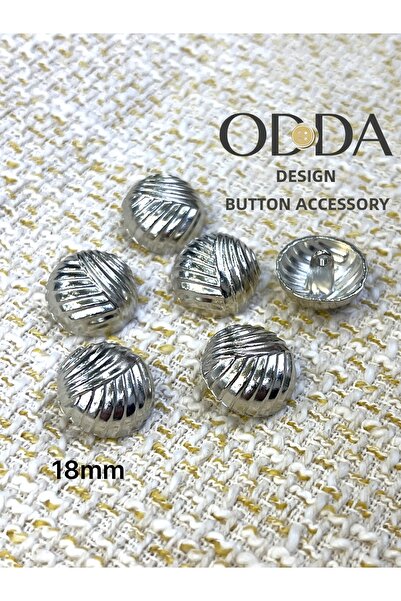 ODDA TASARIM ATÖLYESİ 18 mm silver scroll detailed full bomb 6 button set