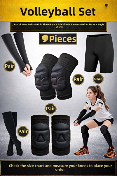 Liggo Volleyball Knee Pad Volleyball Elbow Pad Oversleeve Leggings Socks Set