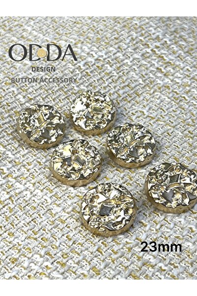 ODDA TASARIM ATÖLYESİ 23 mm gold natural rich surface detailed 6-piece button...