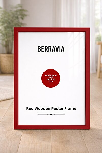 BERRAVIA Painting, Poster, Picture Frame Wooden Frame - Red