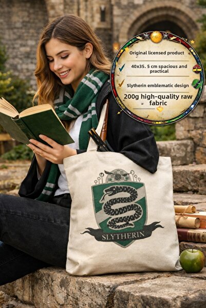 TOYFEST حقيبة هاري بوتر سليذرين من القماش مرخصة من وارنر بروس مقاس 40x35,5 سم...