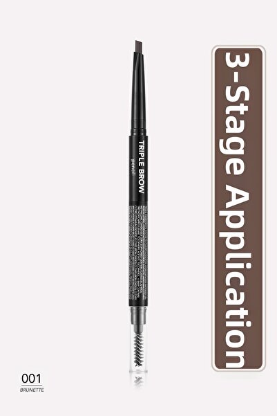Flormar Triple Brow 3 in 1 Creamy Textured Eyebrow Makeup Pencil - 001 Beige