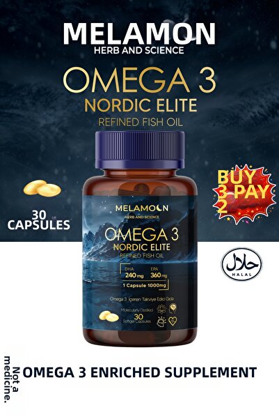 Melamoon Omega 3 Nordic Elite Fish Oil |   360 Mg Epa - 240 Mg Dha 30 Capsules
