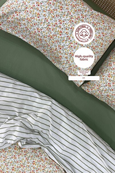 sutra Dream Series 100% Cotton Luxury Poplin Double Size Duvet Cover Set with...