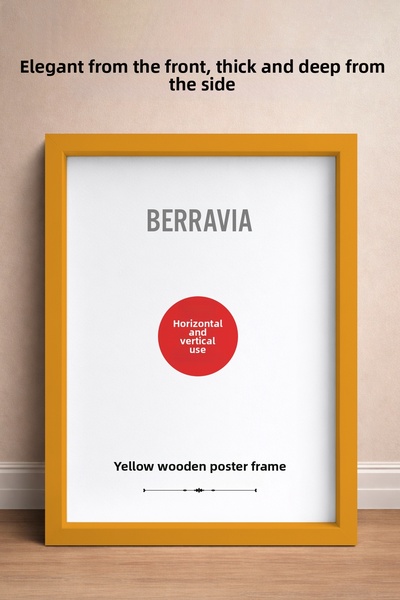 BERRAVIA Thick Yellow Framed Poster Frame, Blank Frame, Thick Frame Yellow-Thick