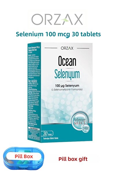 Ocean Selenium (L-Selenomethionine) 100Mcg 30 Tablets + Pill Box Gift