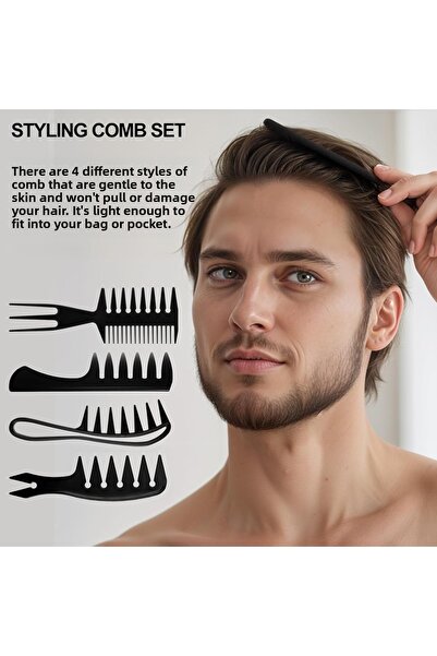 gaman Professional Comb Hair Styling Comb Set - 4 Pieces