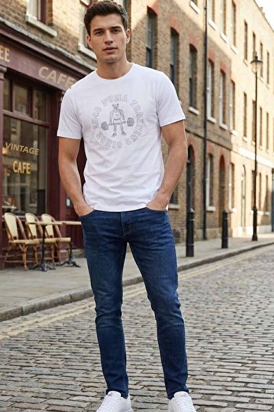 Nike Men's White Training since 1948 Graphic Printed Sports T-Shirt