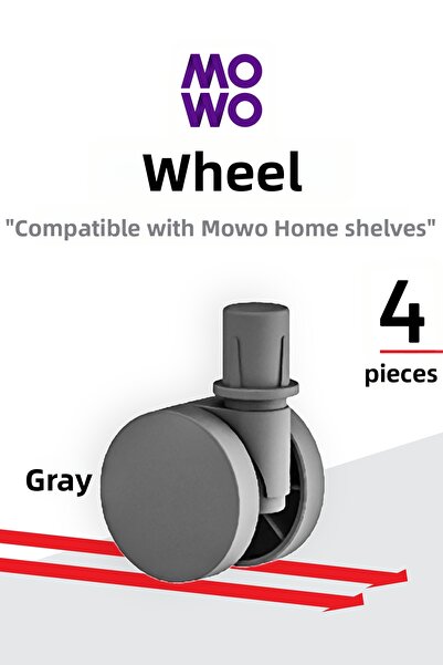 Mowo Home Gray Wheel Set, Mowo Plastic Shelving System Wheel