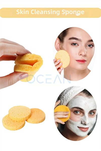 Ocean Facial Cleansing Sponge 6 Pieces Yellow Sponge