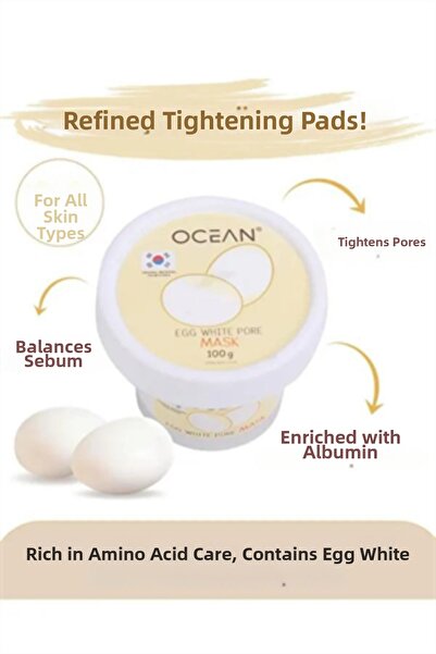 Ocean Egg White Mask, Pore Firming Egg Mask Wash Soft Scrub