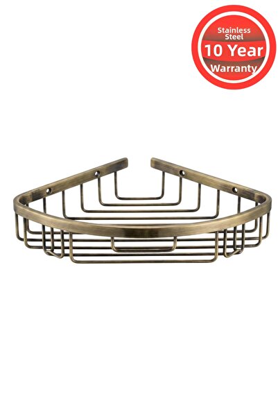 BanyomHome رف حمام من النحاس المقاوم للصدأ العتيق زيرين 1 قطعة مقاس 22x22 سم