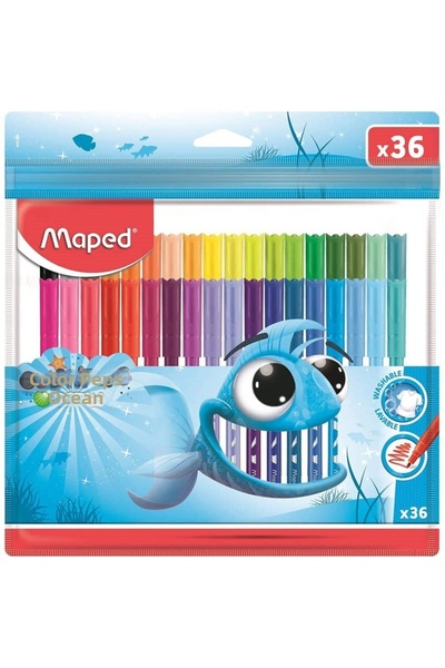 Maped مجموعة Peps Ocean مكونة من 36 قلمًا قابل للغسل -845725