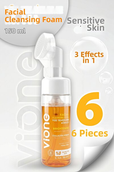 vione Facial Cleansing Foam for Sensitive Skin Brightening Nourishing with Sp...