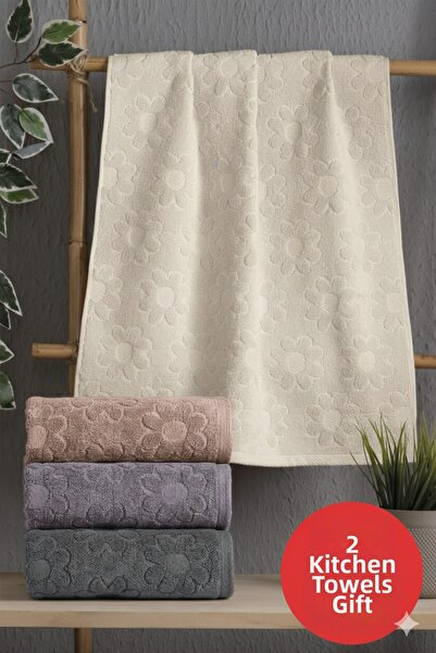 Altınbaşak 2Nd Kitchen Towel with Gift, 4Th Item in a Box Set, 100% Cotton, 5...
