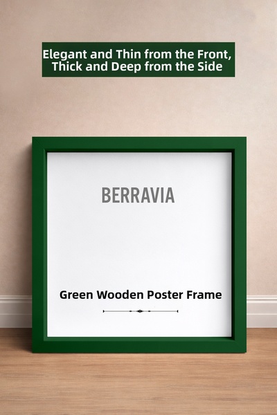 BERRAVIA Thick Natural Wood Framed Poster Frame, Square Frame, Thick Frame Gr...
