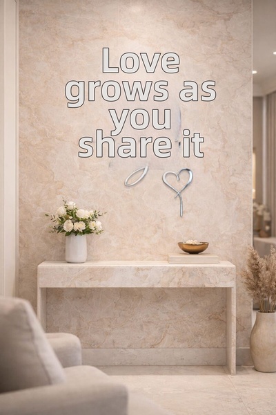 LAZORİAE "Love Grows as You Share It" Wooden & Plexiglass Wall Art 70X50 cm –...