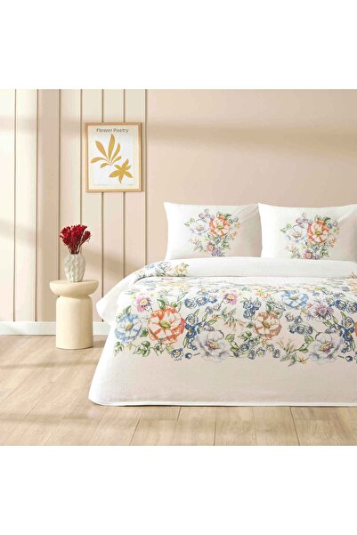 Taç cu imprimeu Corvella king size set de cuverturi cu țesătură pichet Albast...