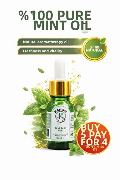 KARUM زيت النعناع العطري 100% نقي وطبيعي، زيت مبخرة عطري مع قطارة زجاجية 10 مل