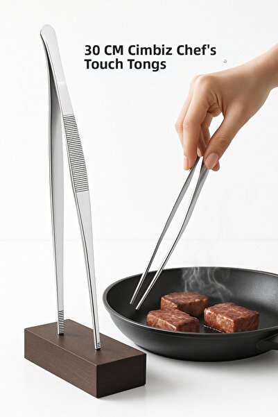 Creatividad Solutions Stainless Steel Chef Tweezers 30 cm – Kitchen Tongs Fry...