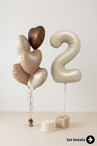 Bunloon Retro 2 Year Old Number Foil Balloon Set of 6