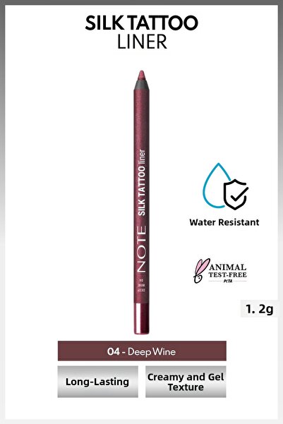 NOTE Silk Tattoo Liner Waterproof Silky Gel Eyeliner - 04 Deep Wine - Burgund...