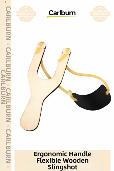 Carlburn # مقلاع خشبي متين من الخشب الطبيعي، بمقبض مريح، مناسب للأنشطة الترفي...